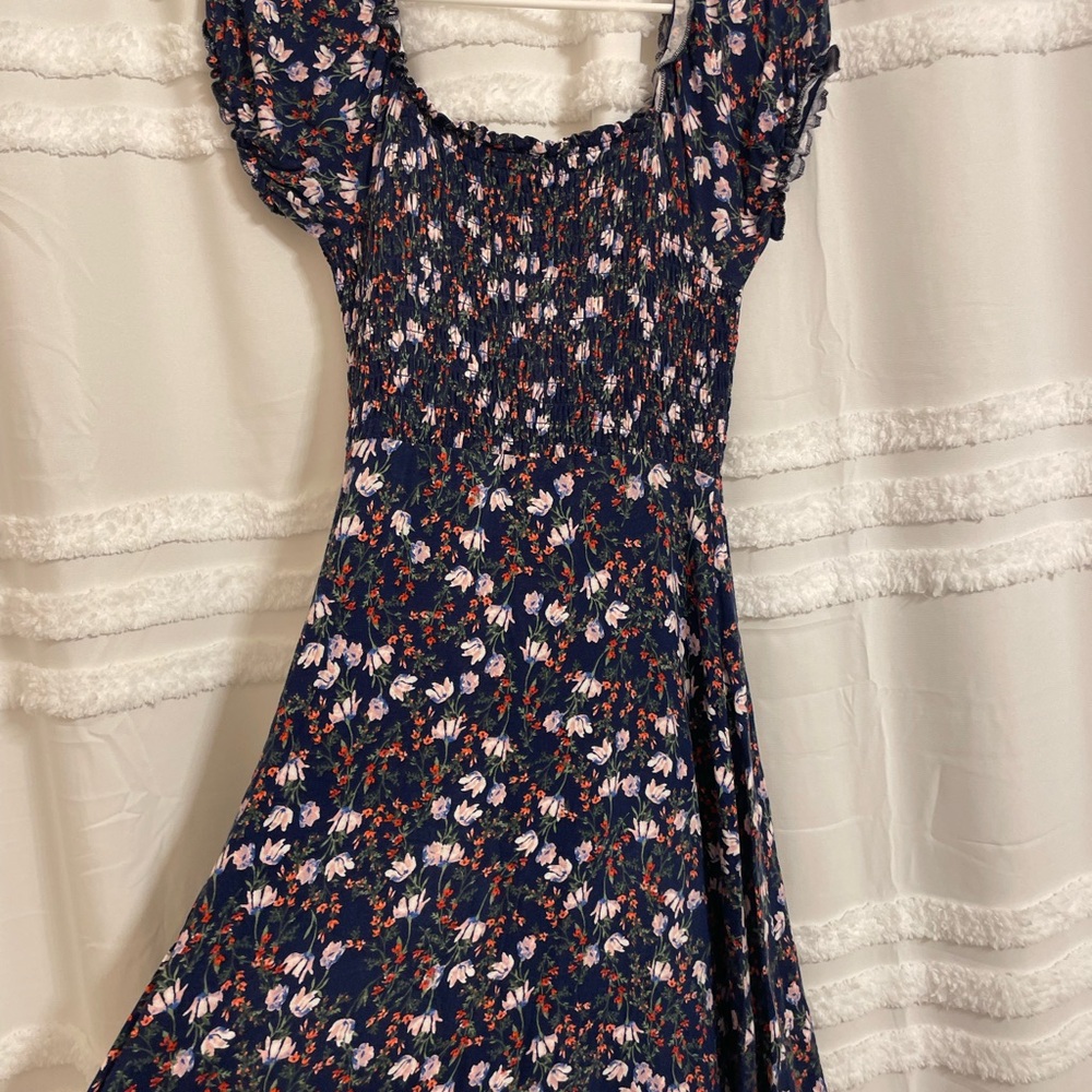 Miami Pink and Blue Puff Sleeve Maxi Dress